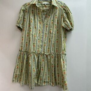 Pinch Green Floral Striped Midi Dress